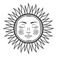 Sun vector icon design. Flat icon of sun.