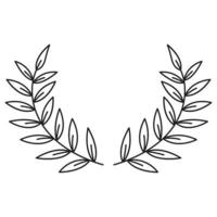 Laurel wreath vector icon design. Circle flat icon.