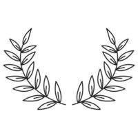 Laurel wreath vector icon design. Circle flat icon.