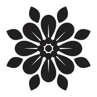 Abstract flower with leaves vector icon design. Flat icon.