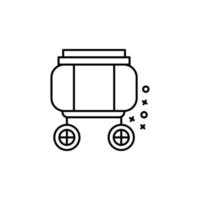 Wagon train old vector icon