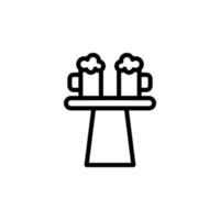 Bar table, beer vector icon
