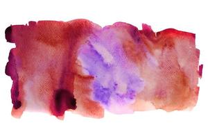 Red and Violet Watercolor hand painting and splash abstract texture on white paper Background photo