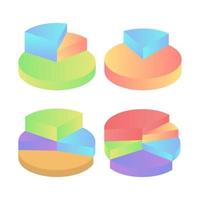 Set of colorful pie chart diagram collection vector