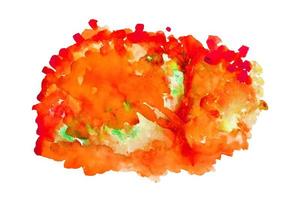 Orange Watercolor hand painting and splash abstract texture on white paper Background photo