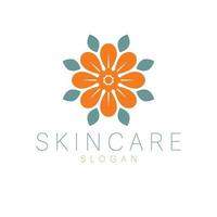 Abstract flower and leaves logo design. Cosmetics and fashion logotype. Luxury and modern logo. vector