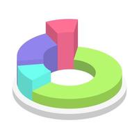 Isometric circular chart diagram illustration vector