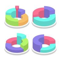 Set of isometric chart collection vector