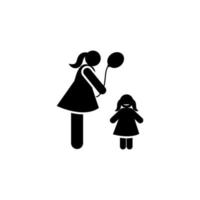 Down syndrome, adult, girl, happy vector icon