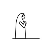 musulmán mujer Orando vector icono