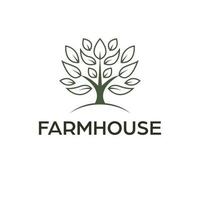 Farmhouse vector logo design. Nature vector logotype. Tree flat logo template.