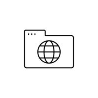 Folder globe vector icon