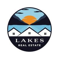 lagos real inmuebles vector logo diseño. casas y paisaje logotipo naturaleza logo modelo.
