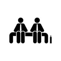 Pictogram of sit down, mans, job vector icon
