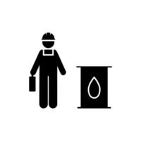 Oil, factory, industry, manufacture, man vector icon