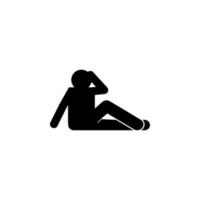 Man, ground, relaxing, sitting vector icon