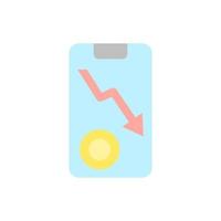 smartphone arrow down coin vector icon