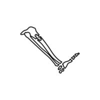 Leg fracture crack bone vector icon