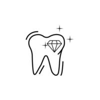 diente joyero diamante vector icono