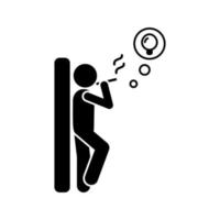 Smoking man have idea vector icon