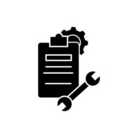 Document gear work vector icon
