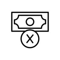 dinero prohibir vector icono