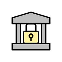 bank lock vector icon