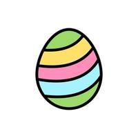 Egg Easter outline color vector icon