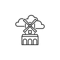 Smart farm, windmill vector icon