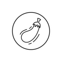 Eggplant, vegan vector icon