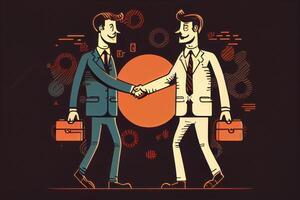 businessman handshake for teamwork of business merger and acquisition . photo