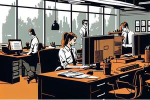 business people working in office . photo