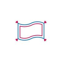 Islam, magic carpet 2 colored line vector icon