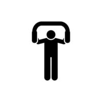 aptitud Deportes gimnasio ejercicio picotear cubierta con flecha pictograma vector icono