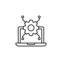 Laptop gear algorithm vector icon