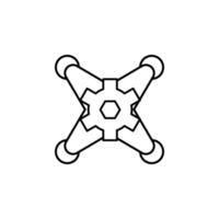 drone field outline vector icon