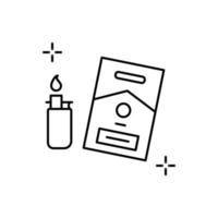 Cigarette lighter, addictions vector icon