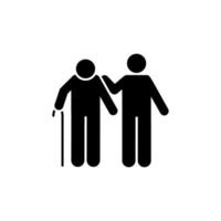 Man help old man vector icon