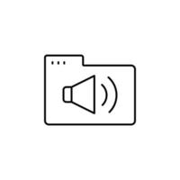 Folder sound vector icon