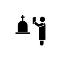 Dead bible funeral man vector icon