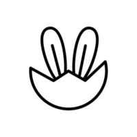 Conejo huevo oído vector icono