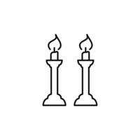 Candle, Shabbat, Judaism vector icon
