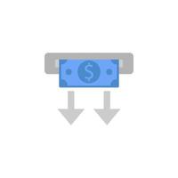 Atm, cash out, withdraw, money, banking two color blue and gray vector icon