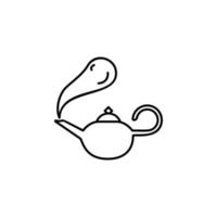 Magic lamp, fairy tale vector icon