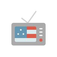 Tv USA flag vector icon