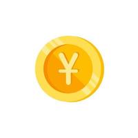 Yuan, coin, money color vector icon