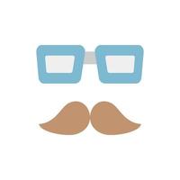 Glasses, mustache vector icon
