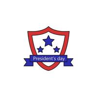 President day shield star vector icon