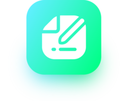 Edit icon in square gradient colors. Register signs illustration. png
