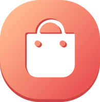 Shoping bag icon in flat design style. Shop bag sign for web or commerce apps interface. png